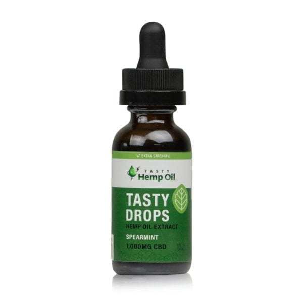 image of tasty drops hemp oil extract 1000mg CBD 1 ounce bottle